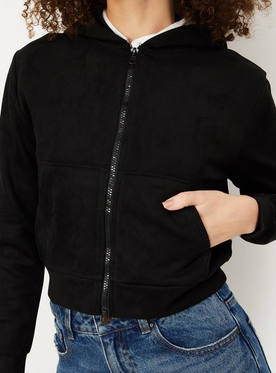 Women Cropped Hooded Sweatshirt