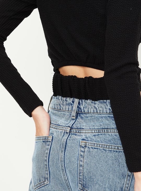 Women Twisted Waist Crop Top