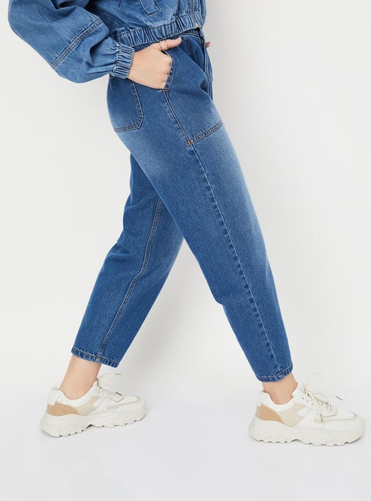 Women Washed Baggy Fit Jeans