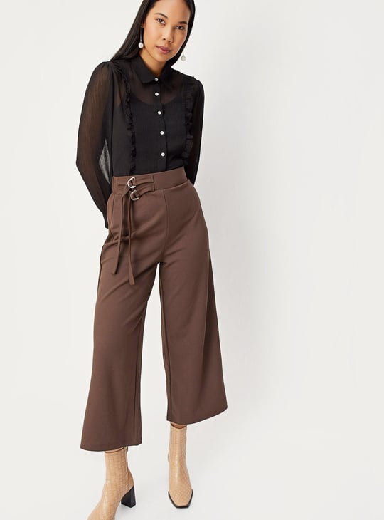 Women Sheer Ruffled Top