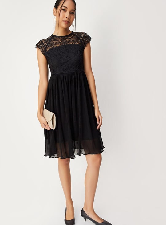 Women Lace Fit and Flare Dress