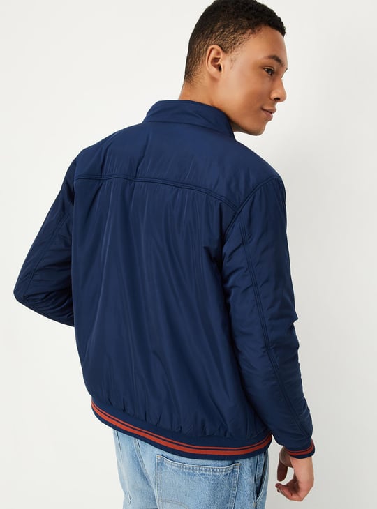 Men Reversible Mock Collar Jacket