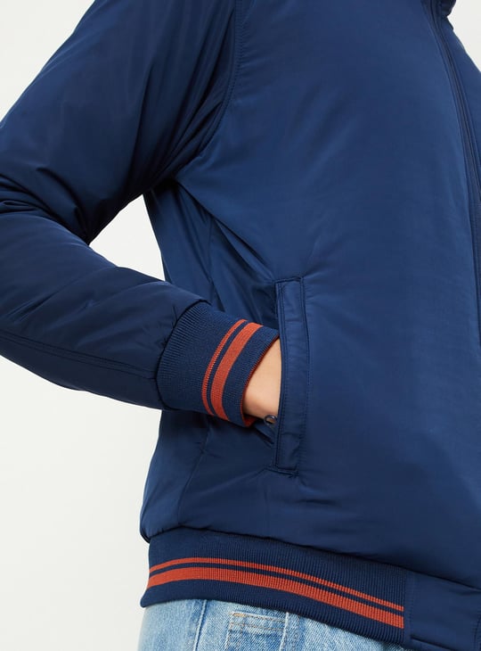 Men Reversible Mock Collar Jacket