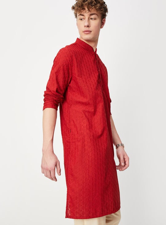 Men Chikankari Straight Kurta