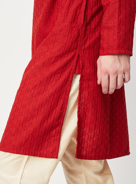 Men Chikankari Straight Kurta