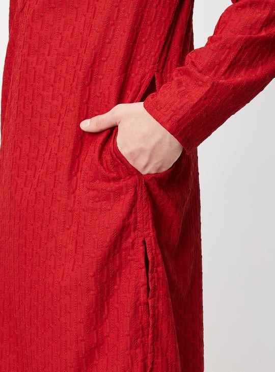 Men Chikankari Straight Kurta