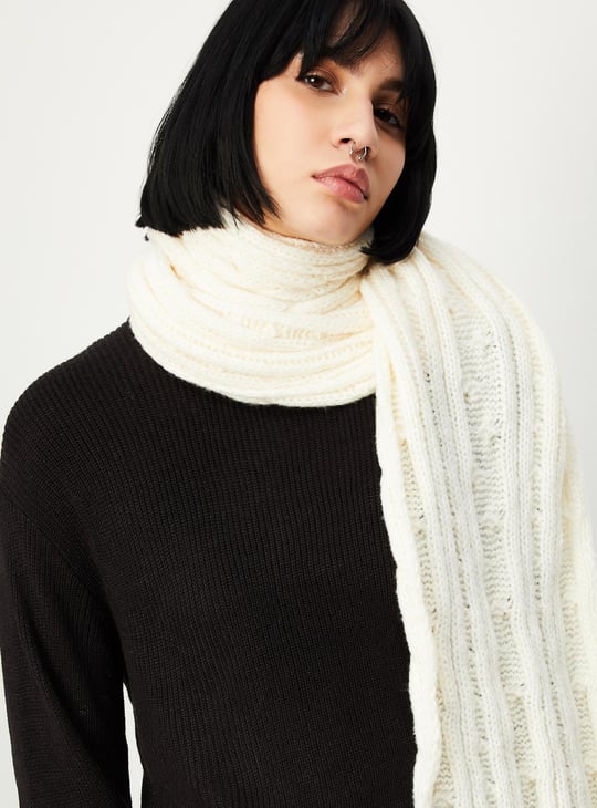 Women Cable Knit Muffler