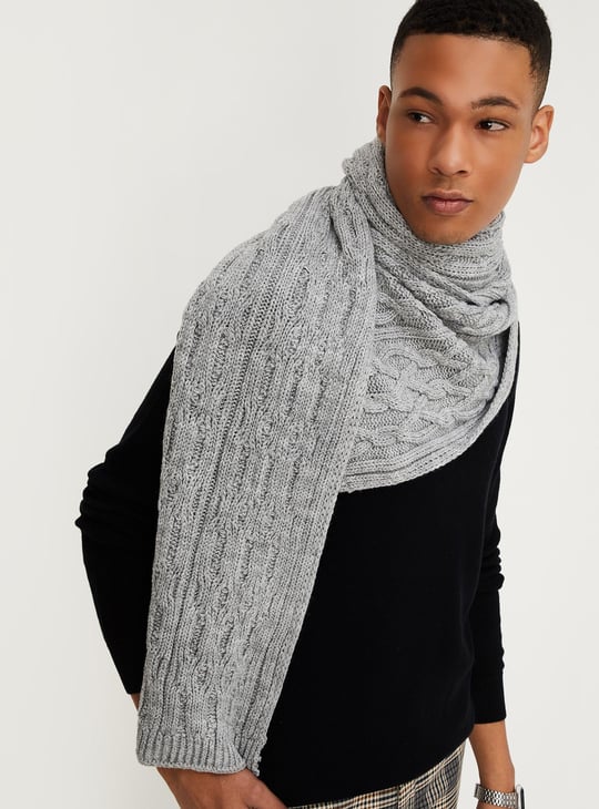 Men Cable Knit Muffler