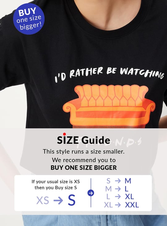 Women Friends Printed Crop T-shirt