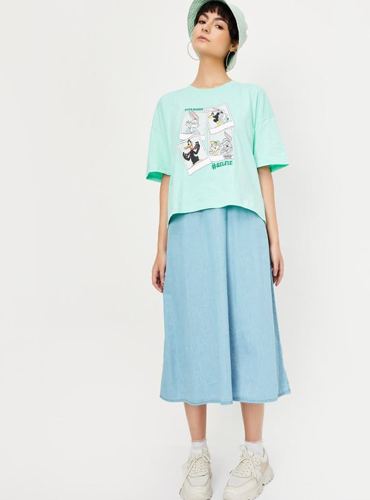 Women Oversized Bugs Bunny Printed T-shirt