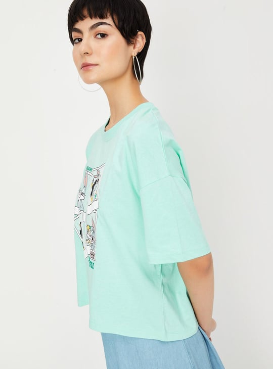 Women Oversized Bugs Bunny Printed T-shirt