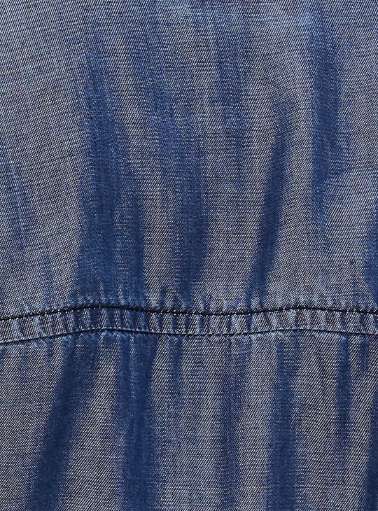 Women Tie-Up Waist Denim Dress