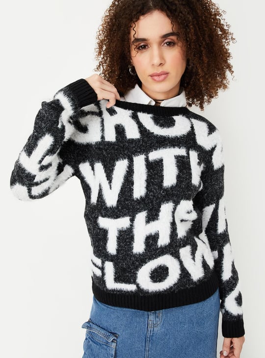 Women Yarn Fuzzy Sweater