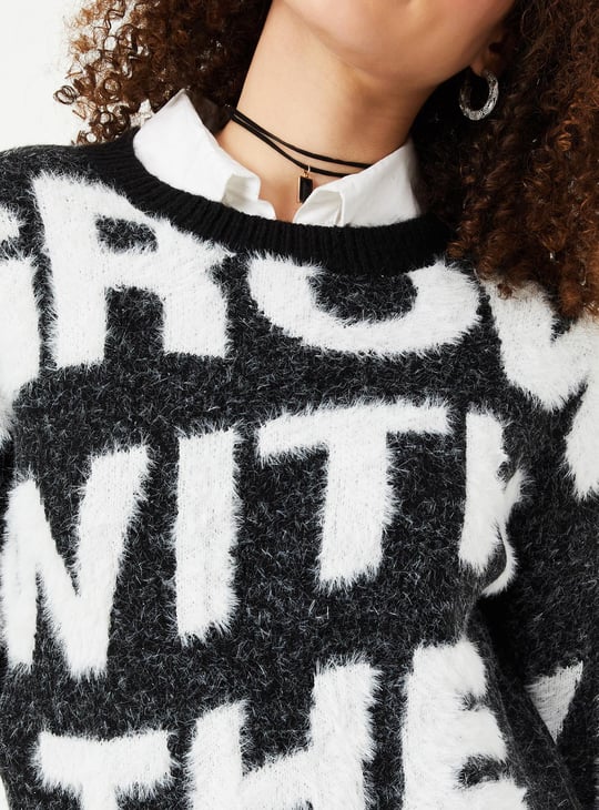 Women Yarn Fuzzy Sweater