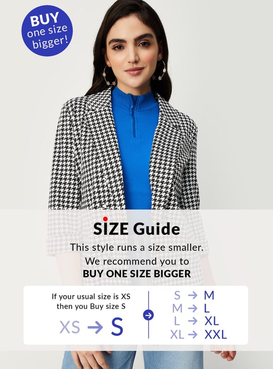 Women Houndstooth Casual Blazer