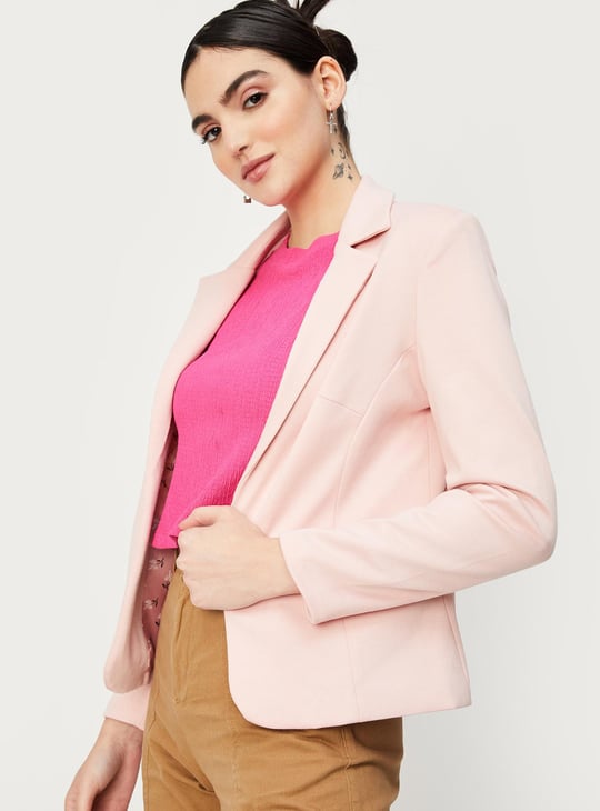 Women Solid Knit Blazer