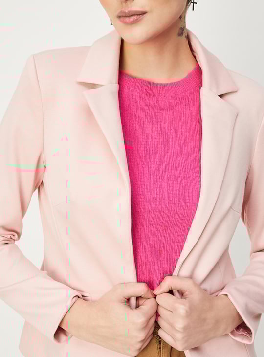 Women Solid Knit Blazer