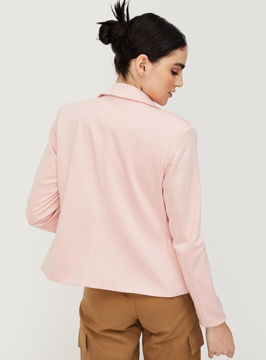 Women Solid Knit Blazer