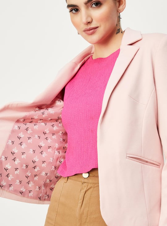 Women Solid Knit Blazer