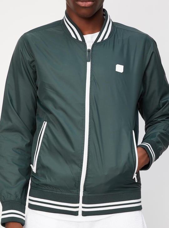 Men Solid Varsity Jacket