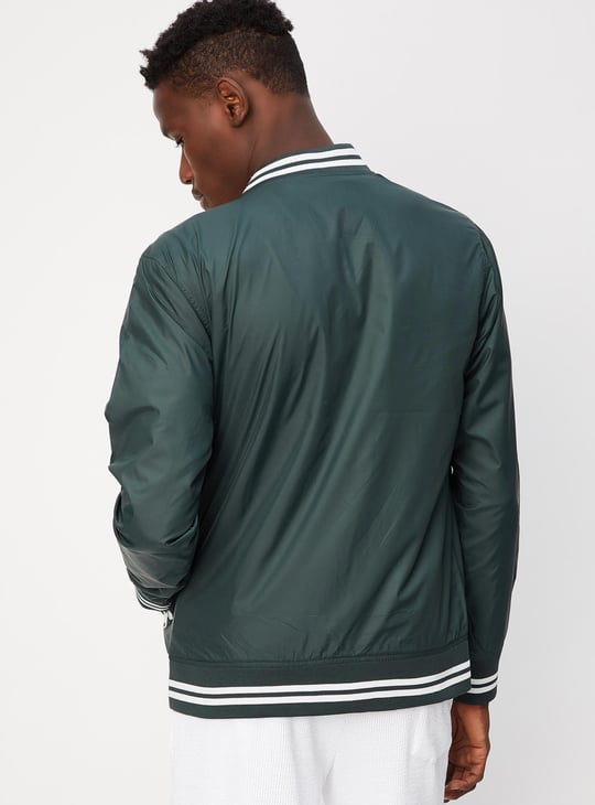Men Solid Varsity Jacket