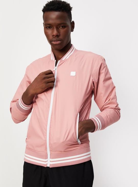 Men Solid Varsity Jacket