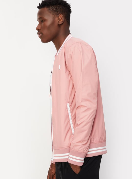 Men Solid Varsity Jacket