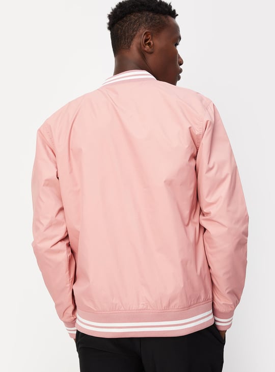 Men Solid Varsity Jacket