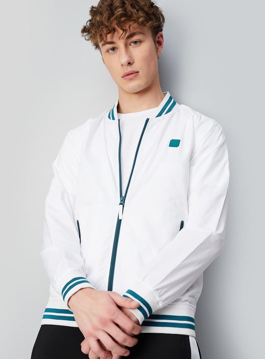 Men Solid Varsity Jacket