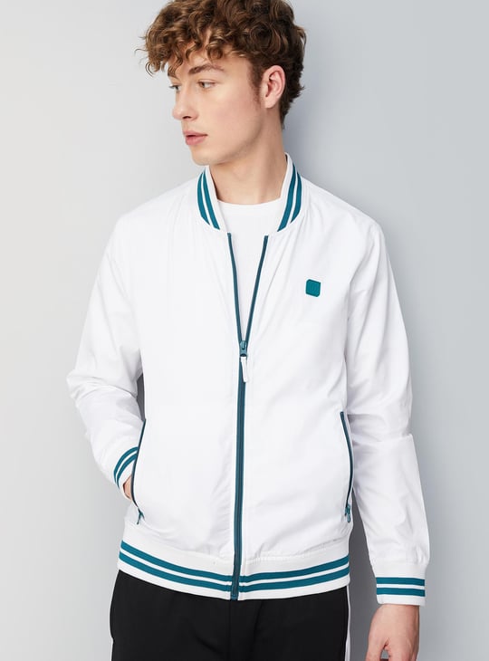 Men Solid Varsity Jacket