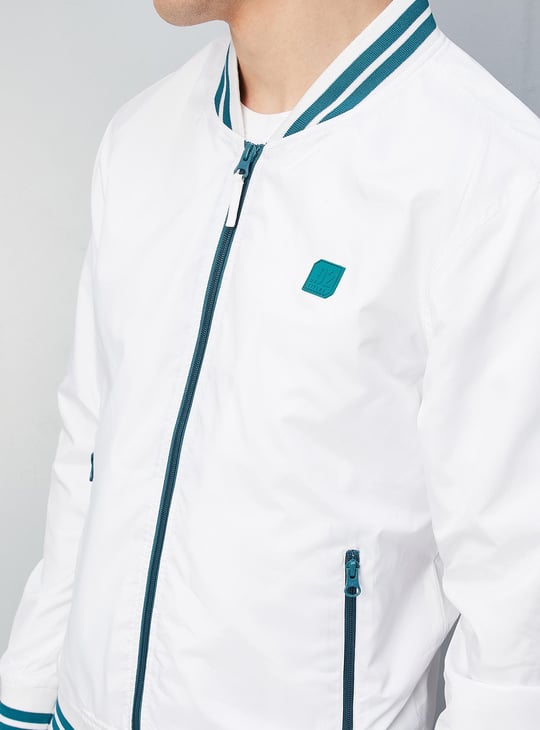 Men Solid Varsity Jacket