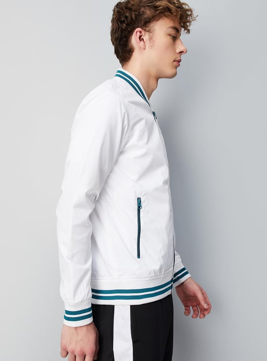 Men Solid Varsity Jacket