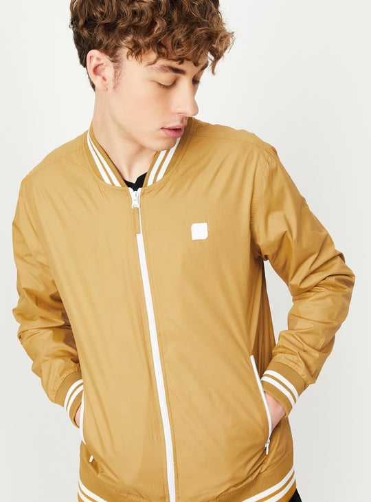 Men Solid Varsity Jacket