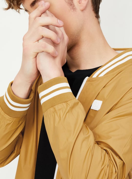 Men Solid Varsity Jacket