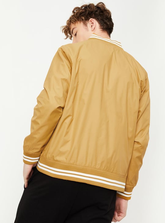 Men Solid Varsity Jacket