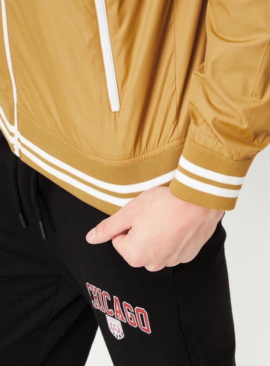Men Solid Varsity Jacket