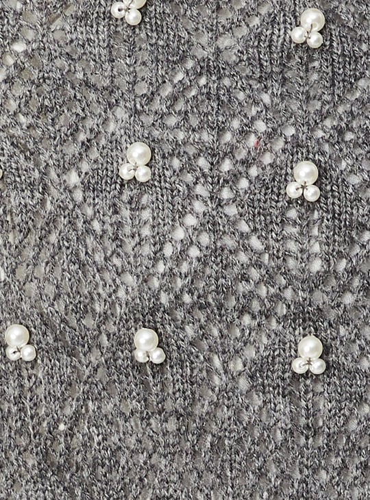 Women Pearl Embellished Cardigan