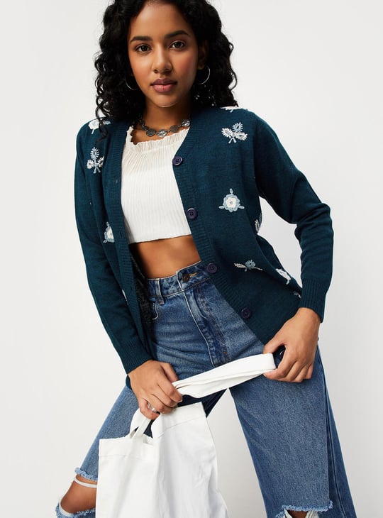 Women Embroidered Cardigan
