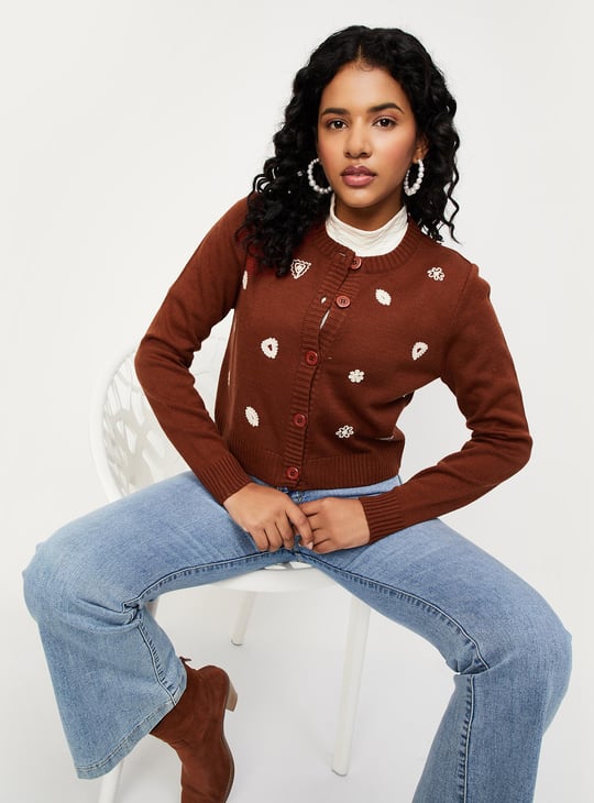 Women Embroidered Cardigan