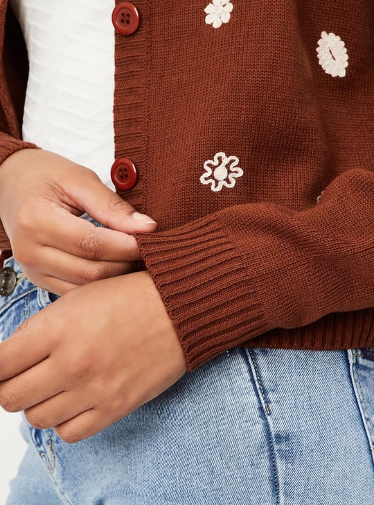 Women Embroidered Cardigan