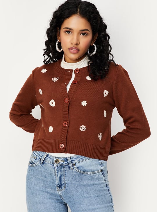 Women Embroidered Cardigan