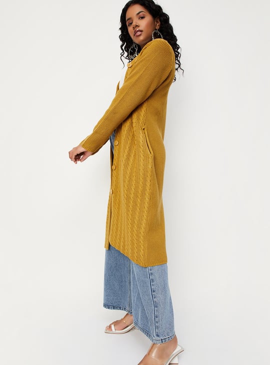 Women Cable Knit Longline Shrug