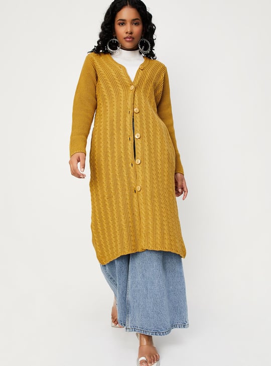 Women Cable Knit Longline Shrug