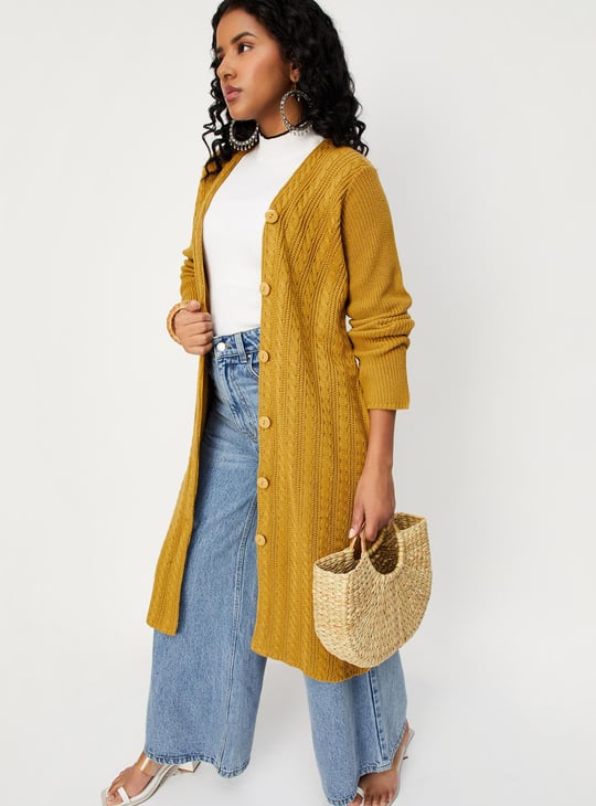 Women Cable Knit Longline Shrug