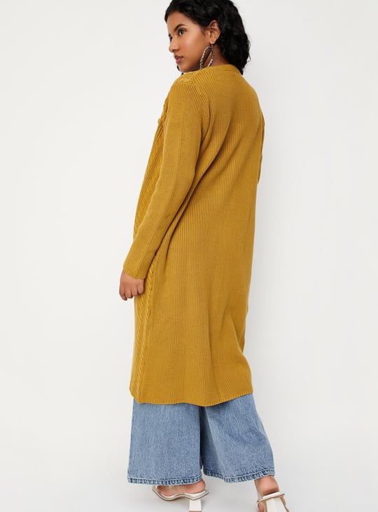 Women Cable Knit Longline Shrug