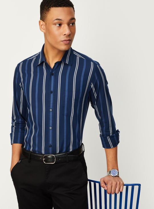 Men Striped Slim Fit Shirt