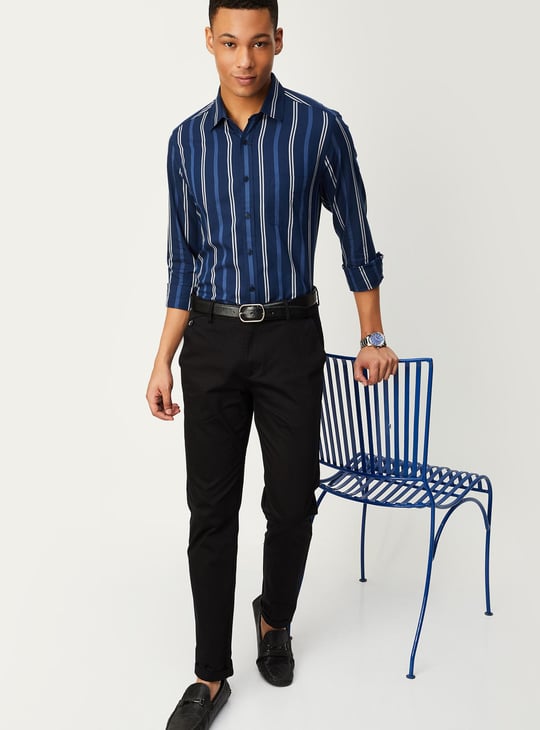 Men Striped Slim Fit Shirt