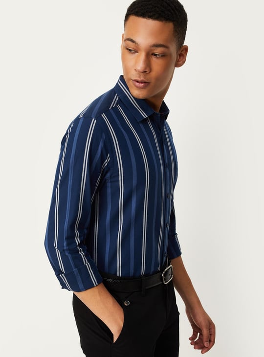 Men Striped Slim Fit Shirt