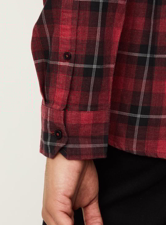 Men Tartan Checked Slim Fit Shirt