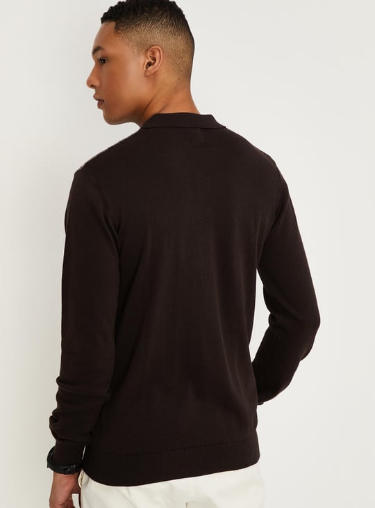 Men Argyle Knitted Polo T-shirt